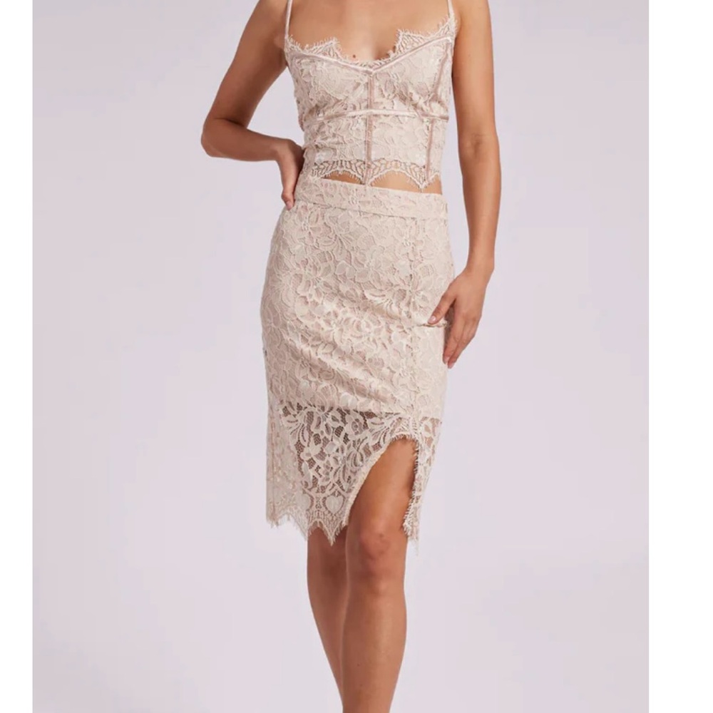 Generation Love Cream Simone Lace Midi Skirt